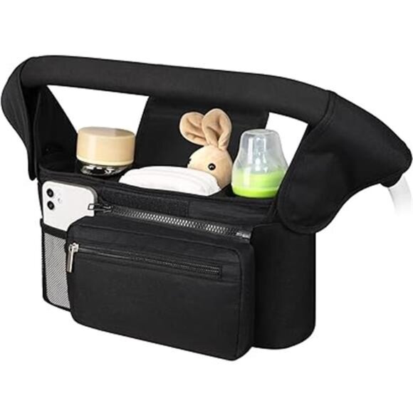 Universal Stroller Organizer with Insulated Cup Holder Detachable Phone Bag - Picture 7 of 7